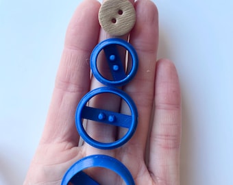 Button Clay Cutters: Polymer Clay Jewelry Mold, 3 Sizes