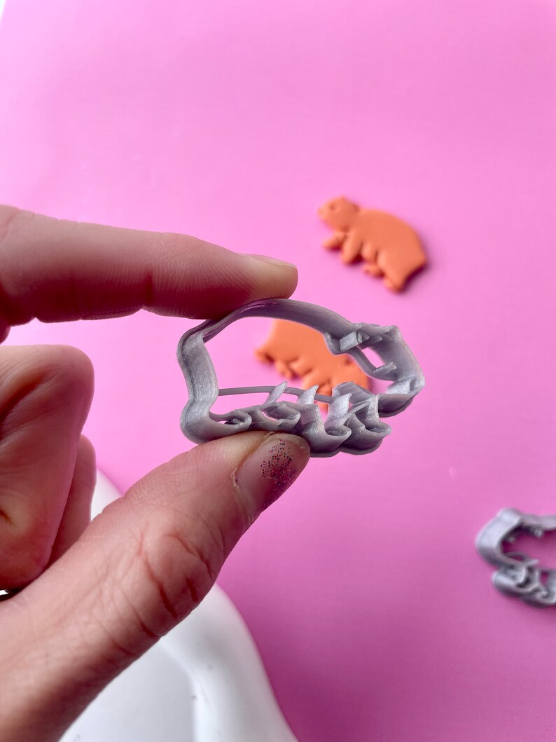 Wombat shape cutter for polymer clay earrings