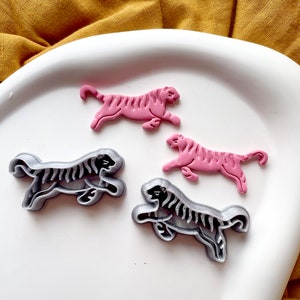 Tiger clay cutter | shape cutter for polymer clay | boho clay cutter | mystical embossing clay stamp | clay earrings tools | ceramic mould