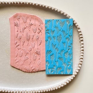 Polymer clay texture mat | wheat field spelt durum grass botanical rubber impression sheet | pottery ceramic earring supplies | WHEAT