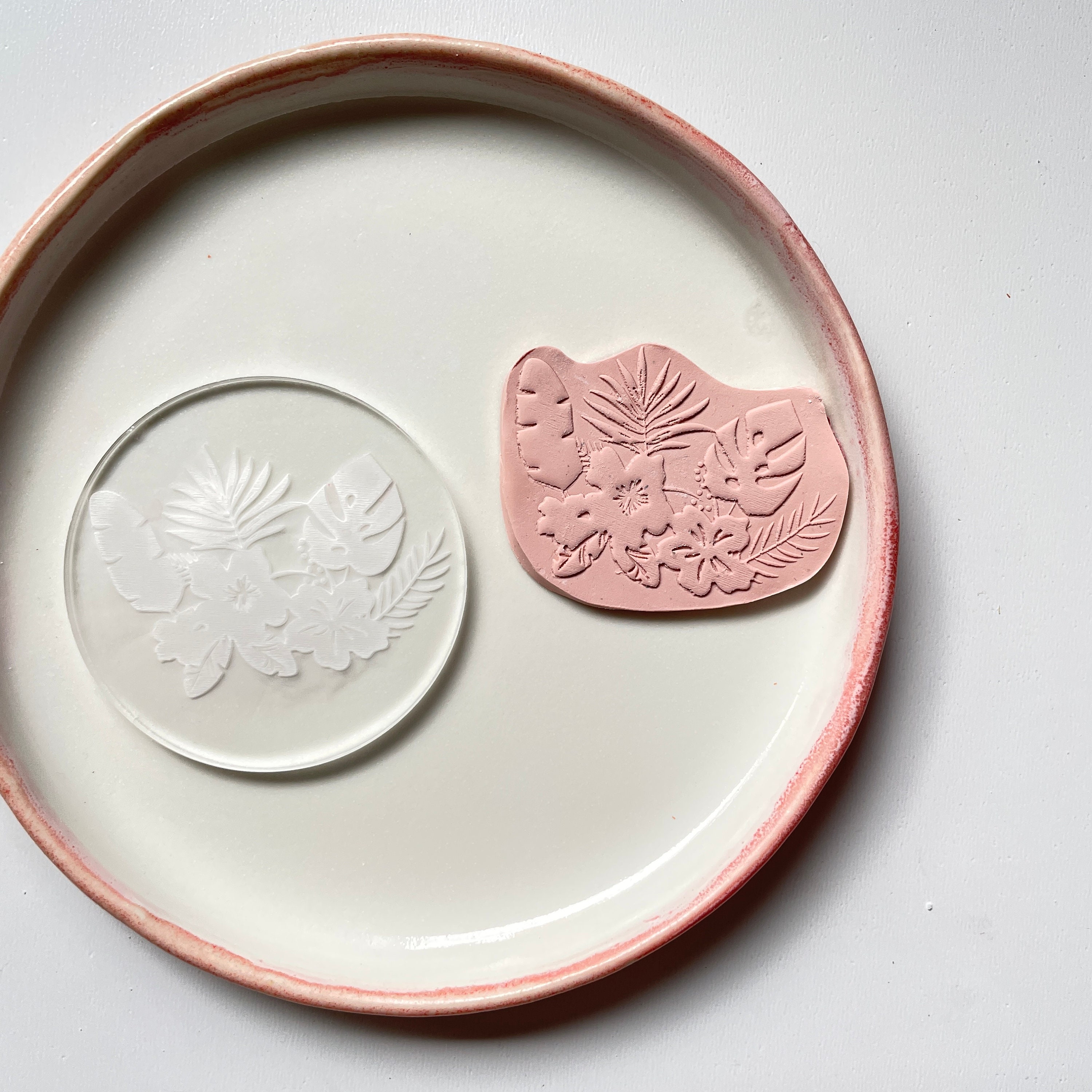 Embossing stamp for polymer clay Pyrethrum Floral texture plate Flower  debossing stamp Acrylic stamps