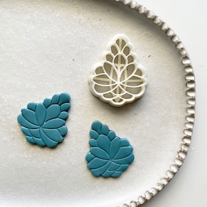 Polymer clay shape cutter | Art Deco art nouveau leaf embossing earring cutter | ceramic clay tools supplies |cookie cutter|SUCCULENT CUTTER
