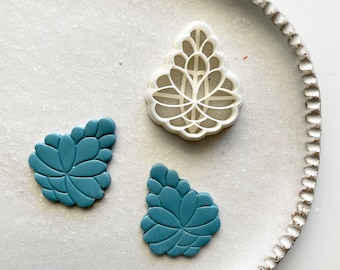 Polymer clay shape cutter | Art Deco art nouveau leaf embossing earring cutter | ceramic clay tools supplies |cookie cutter|SUCCULENT CUTTER