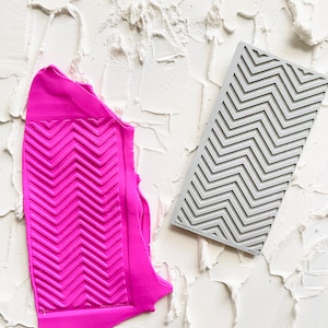 Polymer clay texture mat | zig zag lines stripes  retro 70&#39;s love power vintage  | metalclay | ceramic earring supplies | RETRO 4