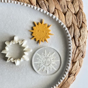 Sun clay cutter | Sun clay stamp | polymer clay shape cutter | Polymer clay stamp | celestial boho mystical earrings | clay tools