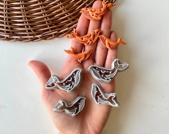 Whale clay cutter | boho shape cutter for polymer clay | mystical clay stamp | clay earring tools |clay jewelry supplies | orca cutter