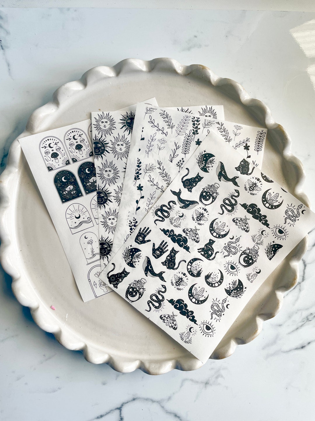 Water Soluble Transfer Paper for Polymer Clay Boho Image Transfer