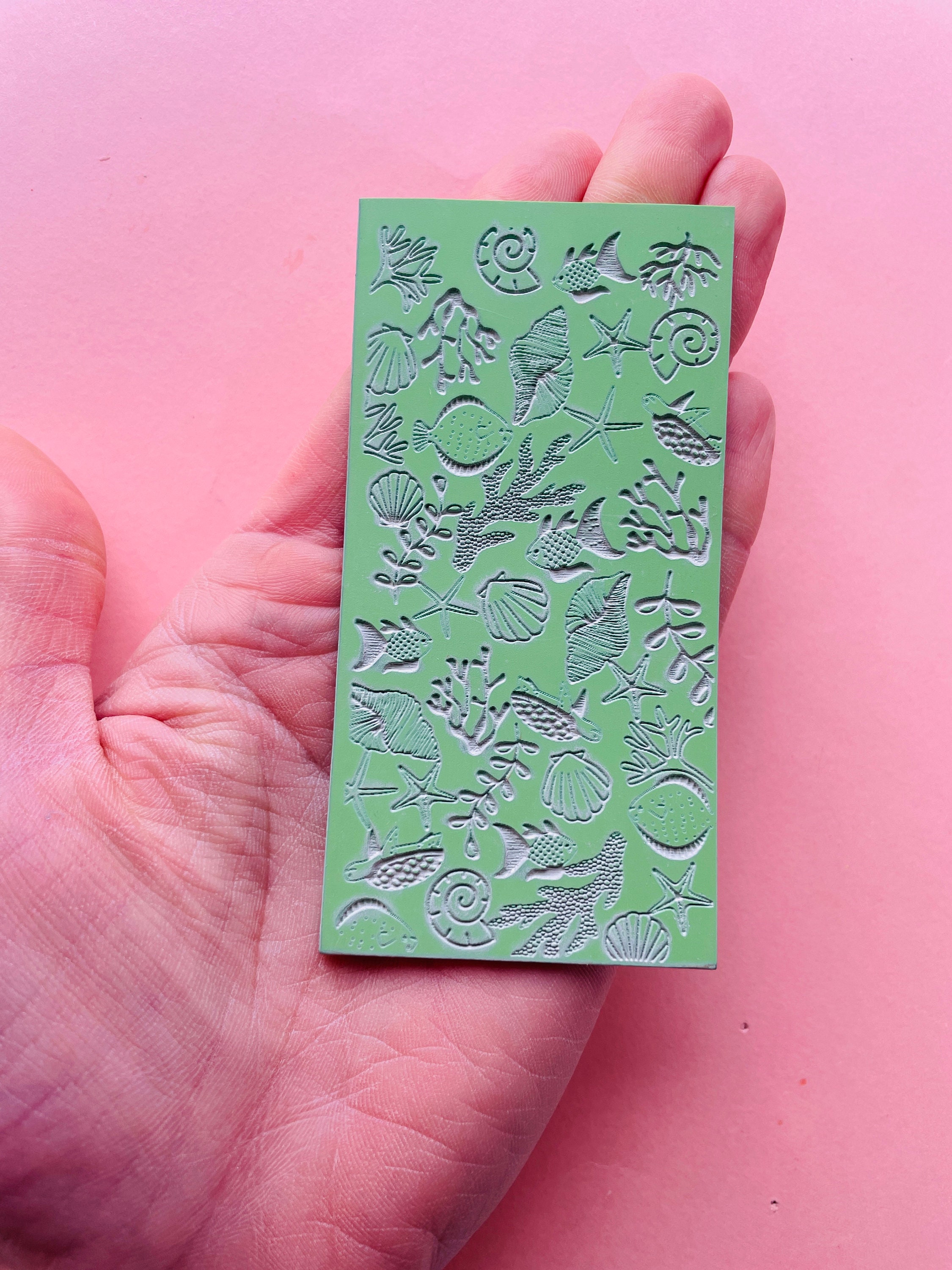 Polymer clay texture mat | rubber texture sheet | metalclay | clay mold | sea ocean texture | polymer clay supplies | UNDER THE SEA