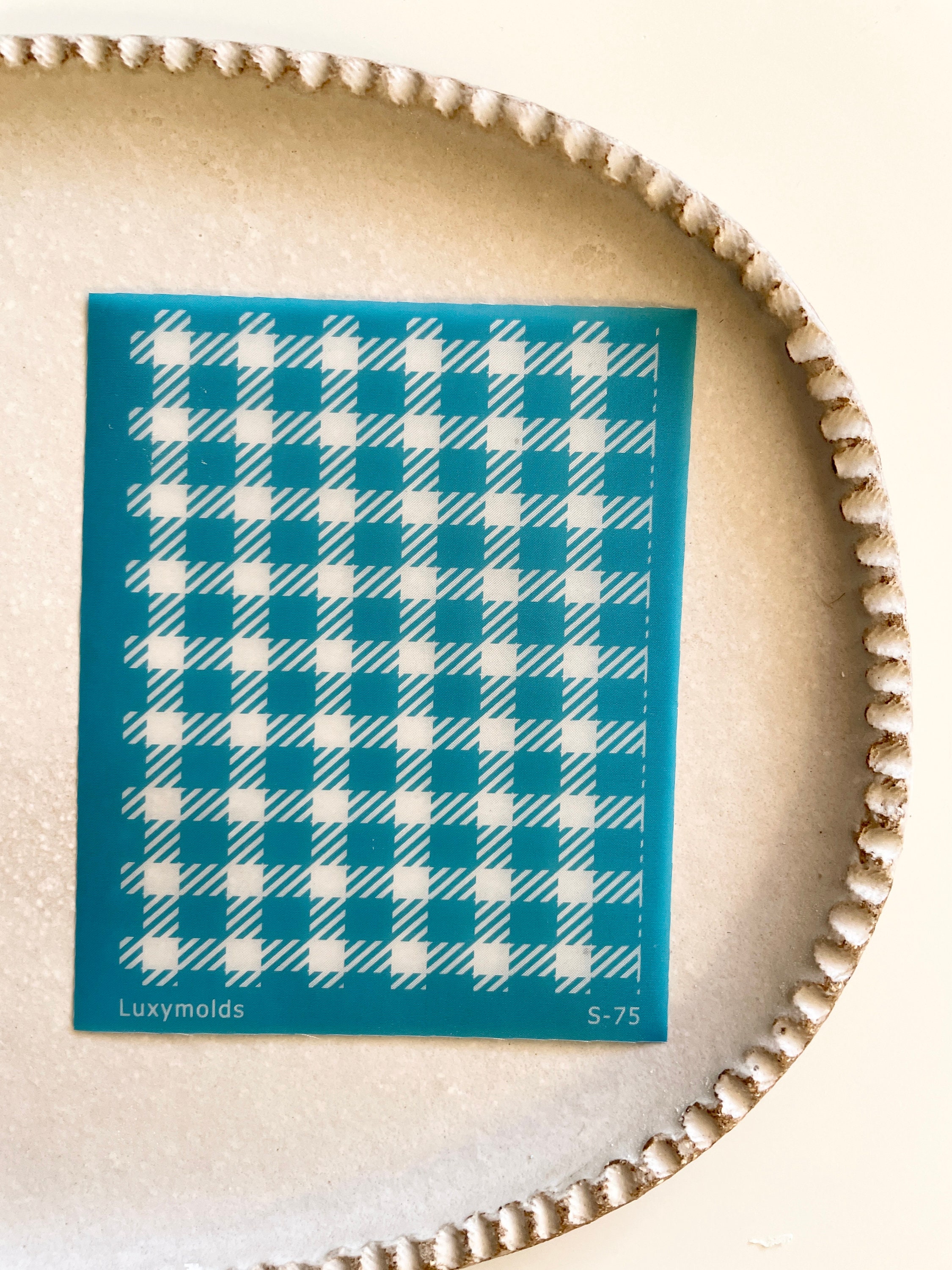 ポリマークレイ用シルクスクリーン | ギンガムチェック柄の格子縞の布