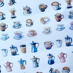 Carta transfer idrosolubile per pasta polimerica / trasferimento di immagini per amanti del caffè / trasferimenti di ciondoli in finta ceramica in formato A4 / tazza, moka, chicchi, sacchetto