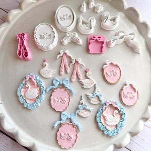 Clay cutter | Swan lake cutters set | bow clay cutter| art deco cutter | ballet shoes cutter | ballerina clay stamp