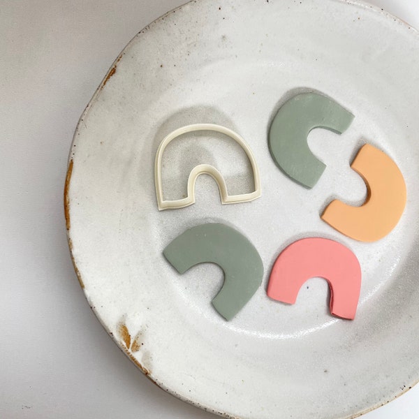 Cortador de arcilla polimérica / Cortador de pendientes de arco irregular / Molde para pendientes originales / Materiales para arcilla / Joyería artesanal / ARCOÍRIS HIPSTER