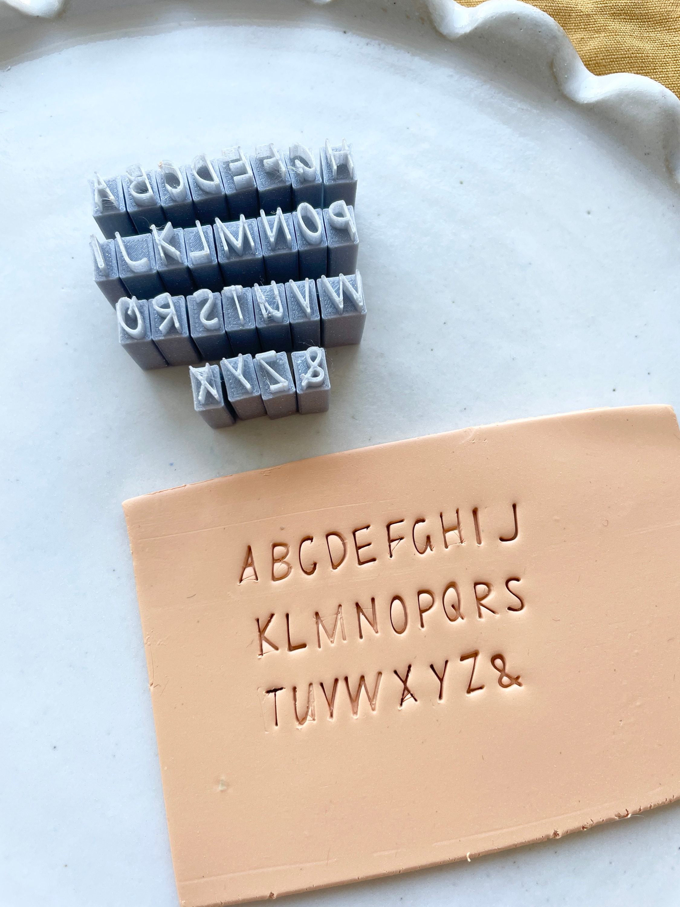 Alphabet Stamps for Clay Texture Ceramic Tools for Clay, Polymer Clay,  Metal Clay & Soap Relyef Letters Courier Lowercase 10 Mm 