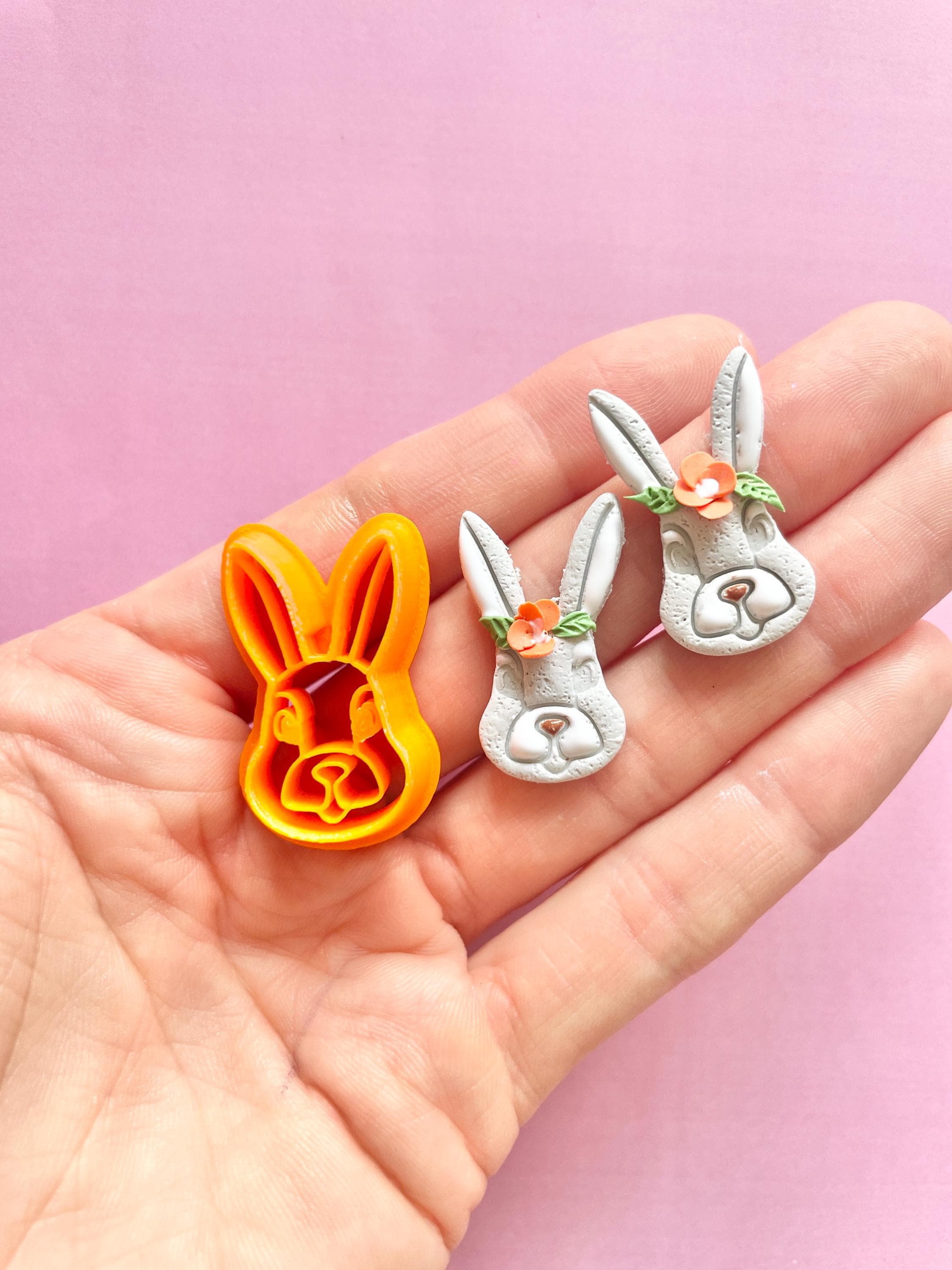 粘土カッター | ポリマー粘土と陶器のイヤリング用のウサギ型カッター