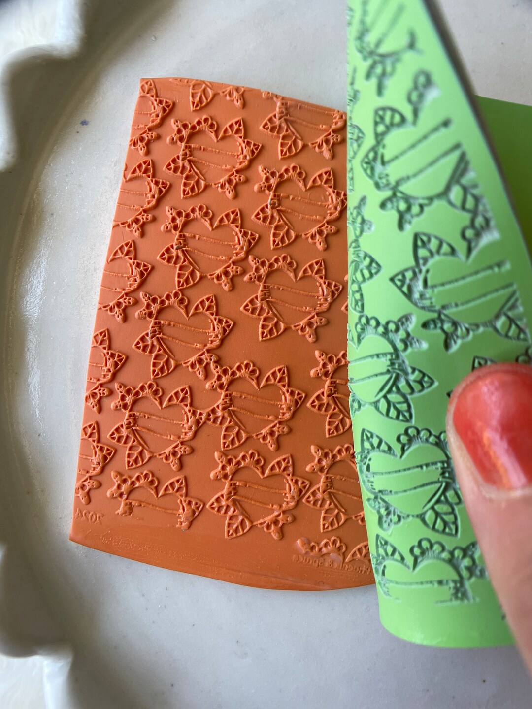 Clay Texture Mat Tattoo Heart Texture for Polymer Clay Metal Clay