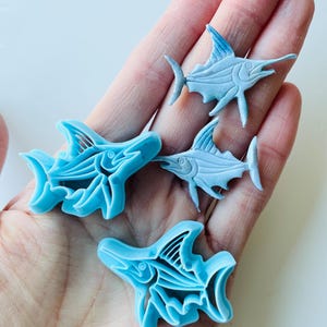 Clay cutter | sword fish shape cutter for polymer clay | billfish clay cutter | embossing clay stamp | earrings mould | clay tools