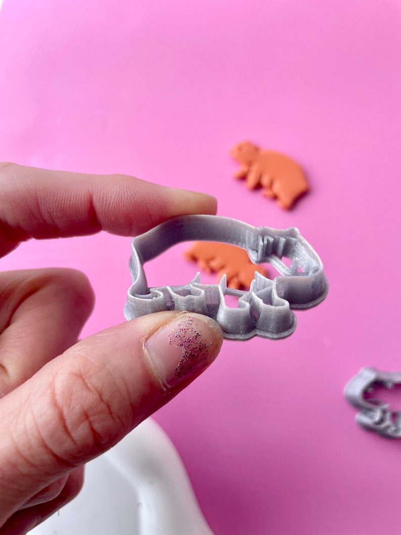Wombat shape cutter for polymer clay earrings