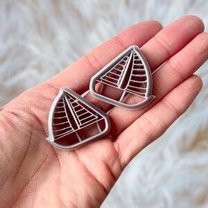 Clay cutter | sailing boat shape cutter for polymer clay and ceramics | beach earrings tools and supplies | 2 mirrored | ocean cutter