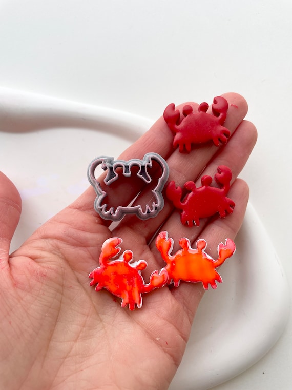 Crab clay cutter | shellfish shape cutter for polymer clay | seafood clay cutter | sea life clay stamp | clay earrings tools | clay mould