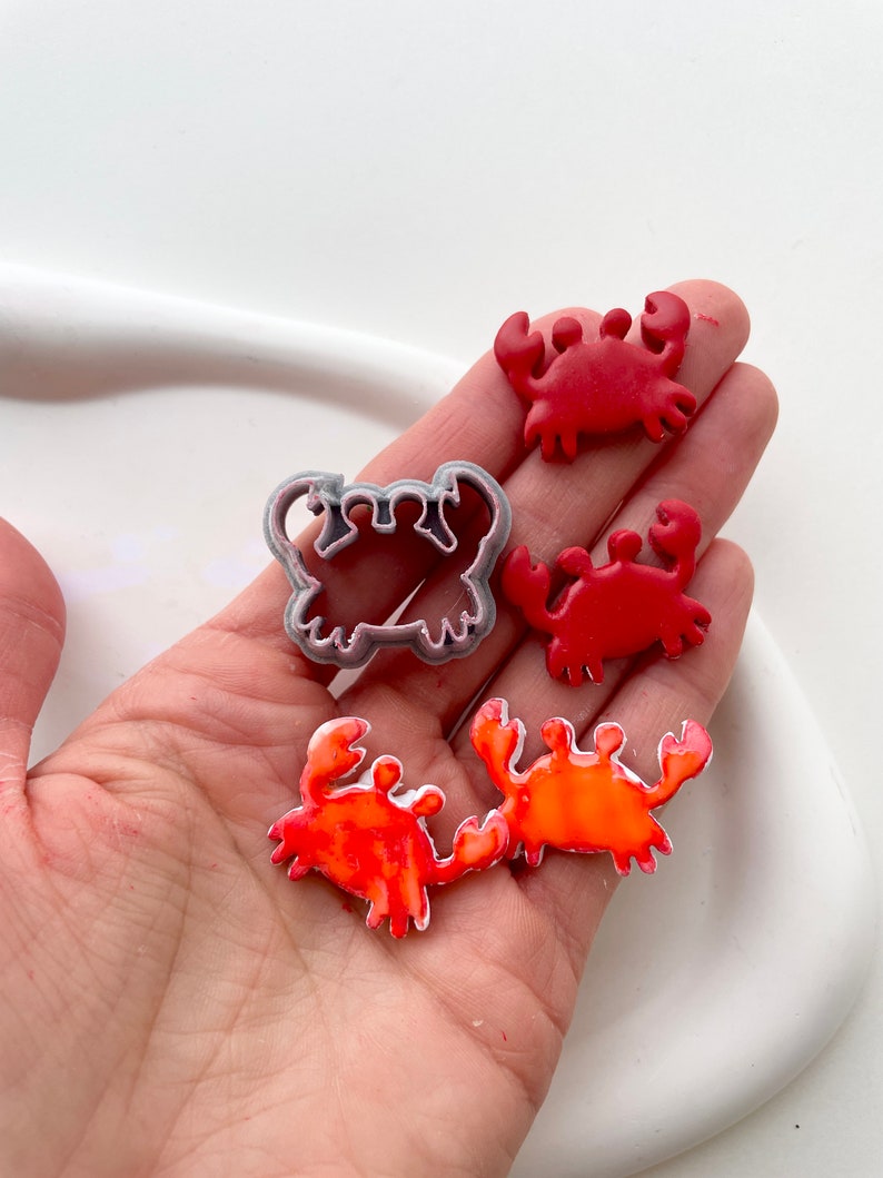 Crab shape cutter for polymer clay earrings and jewellery