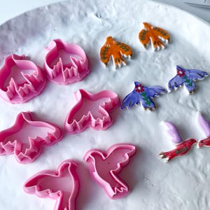Clay cutter | bird shape cutters for polymer clay, metal clay and ceramics| stud clay stamp | small polyclay cutter | 3 designs