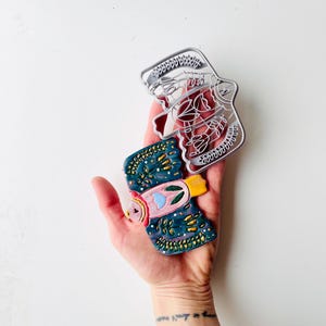Large clay cutter | boho bird shape cutter for polymer clay and ceramics | mould for trinket dishes and ornaments  | scandi folk art