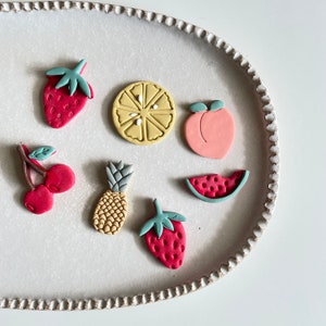 Polymer clay shape cutter | fruit watermelon lemon strawberry cherry peach pineapple earring mould bundle | pottery DIY jewellery | FRUIT