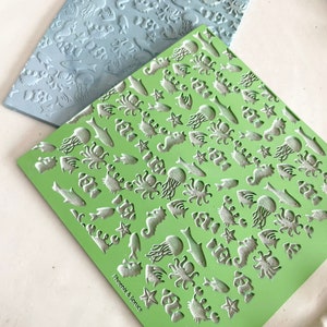 Tapete con textura de arcilla / Textura oceánica para arcilla polimérica, arcilla metálica, cerámica y arcilla de secado al aire / Sello de arcilla para repujado / Textura de concha marina / SEALIFE