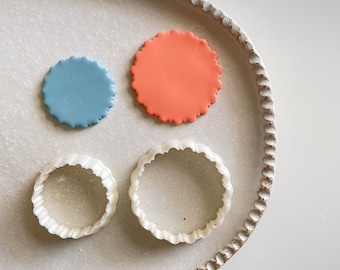 Shape cutter | polymer clay Scalloped circle cutter | clay supplies | hoop earring cutter | Jewellery making | cutter set | SCALLOPED CIRCLE