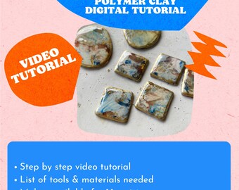 Tutorial de arcilla polimérica: Piedra artificial vintage "GABRIELLE" / Videotutorial / Clase de joyería de arcilla / No se necesita resina