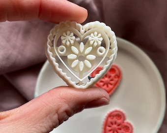 Heart shape cutter for polymer clay | scalloped heart clay cutter | scandi embossing sharp cut out | earrings mold | studs & dangle tools