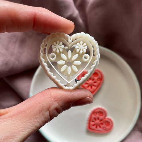 Heart Shape Cutter for Polymer Clay Scandi Embossing Sharp Etsy Australia