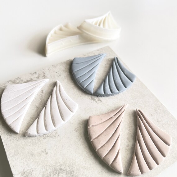 Set 6 Stampi Per Pasta Polimerica: Volti Astratti E Taglierino Ad Arco Per Gioielli