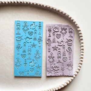 Polymer clay texture mat | Nutcracker Christmas ballet rubber impression sheet | pottery ceramic earring supplies | NUTCRACKER MAT