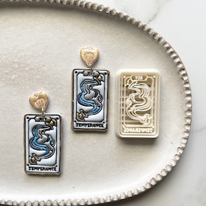 Emporte-pièce en pâte polymère | tarot tempérance cartes diseuse de bonne aventure boho mystique boucle d'oreille moule l boucle d'oreille outils emporte-pièce | TEMPÉRANCE TAROT