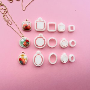 Clay cutter | debossing medallion shape cutter set for polymer clay and ceramics earrings and jewelry | 2 sizes | ncklace embroidery hoops
