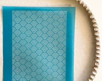 Silk screen for polymer clay | Art Deco rainbow screen printing stencil | small clay transfer pattern | S-15