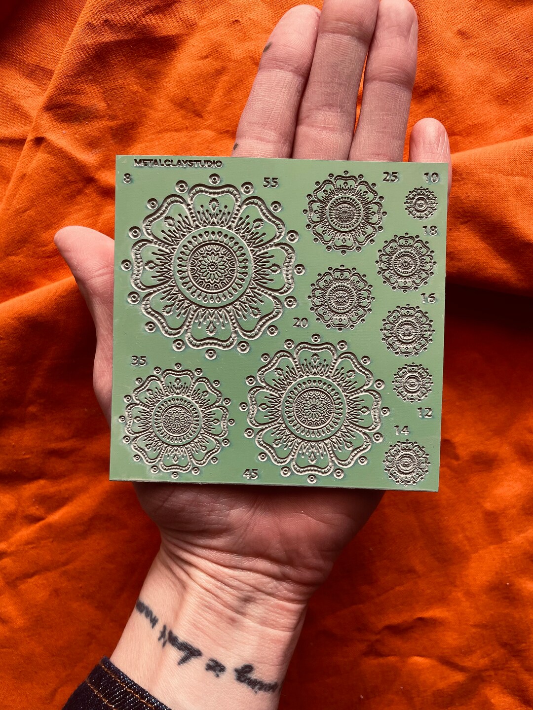 Mandala Texture Mat for Polymer Clay Metal Clay Studio Design