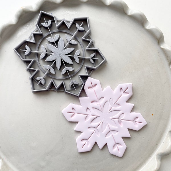 Snowflake large clay cutter |trinket dish shape cutter for polymer clay | large clay cutter for ornaments | clay tools