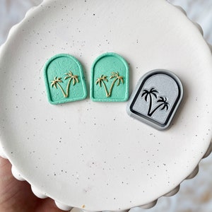 Clay cutter | palm tree shape cutter for polymer clay and ceramics | debossing arch clay cutter | beach earrings tools and supplies