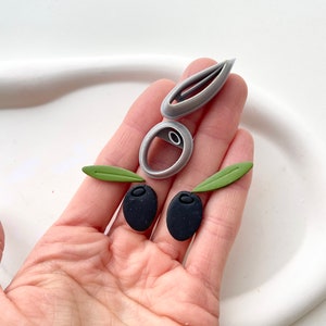 Olive clay cutter set | Fruit leaf shape cutters for polymer clay | Mediterranean clay cutter | food clay stamp | clay tools | clay mould