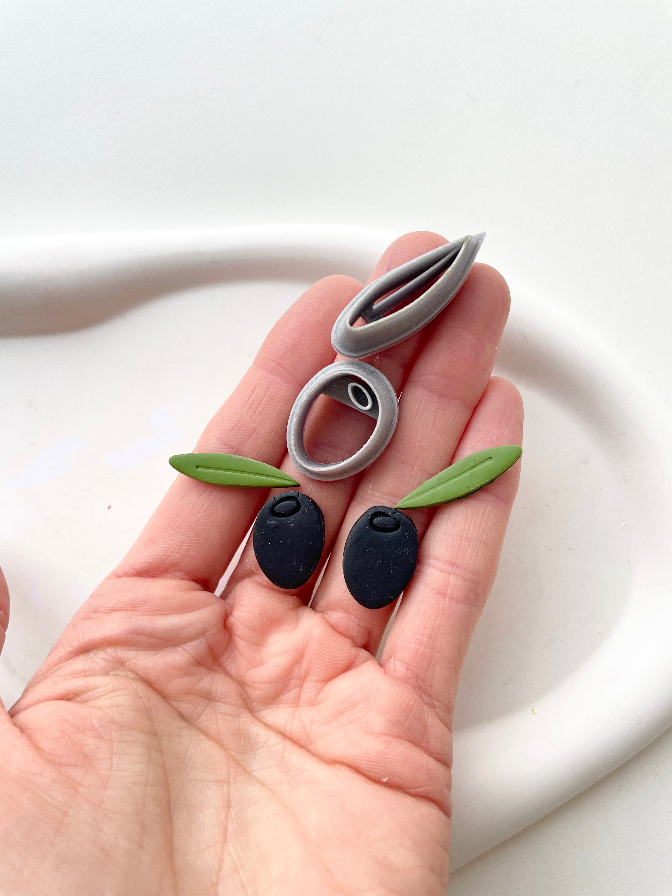 Olive clay cutter set | Fruit leaf shape cutters for polymer clay | Mediterranean clay cutter | food clay stamp | clay tools | clay mould