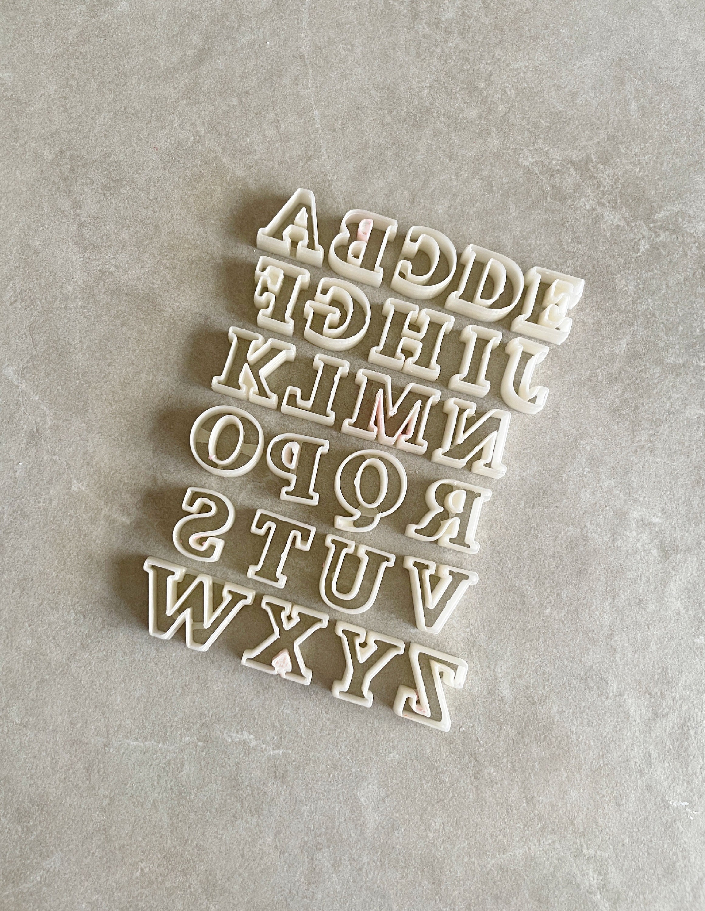 Alphabet clay cutters | small letter clay cutters | studs clay cutters | micro cutters | polymer clay earrings | clay jewellery | clay tools