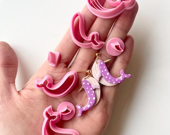 Polymer clay shape cutter | narwhal clay cutter | whale clay earrings mold | 3d printed stamp for clay, ceramics and metalclay jewelry