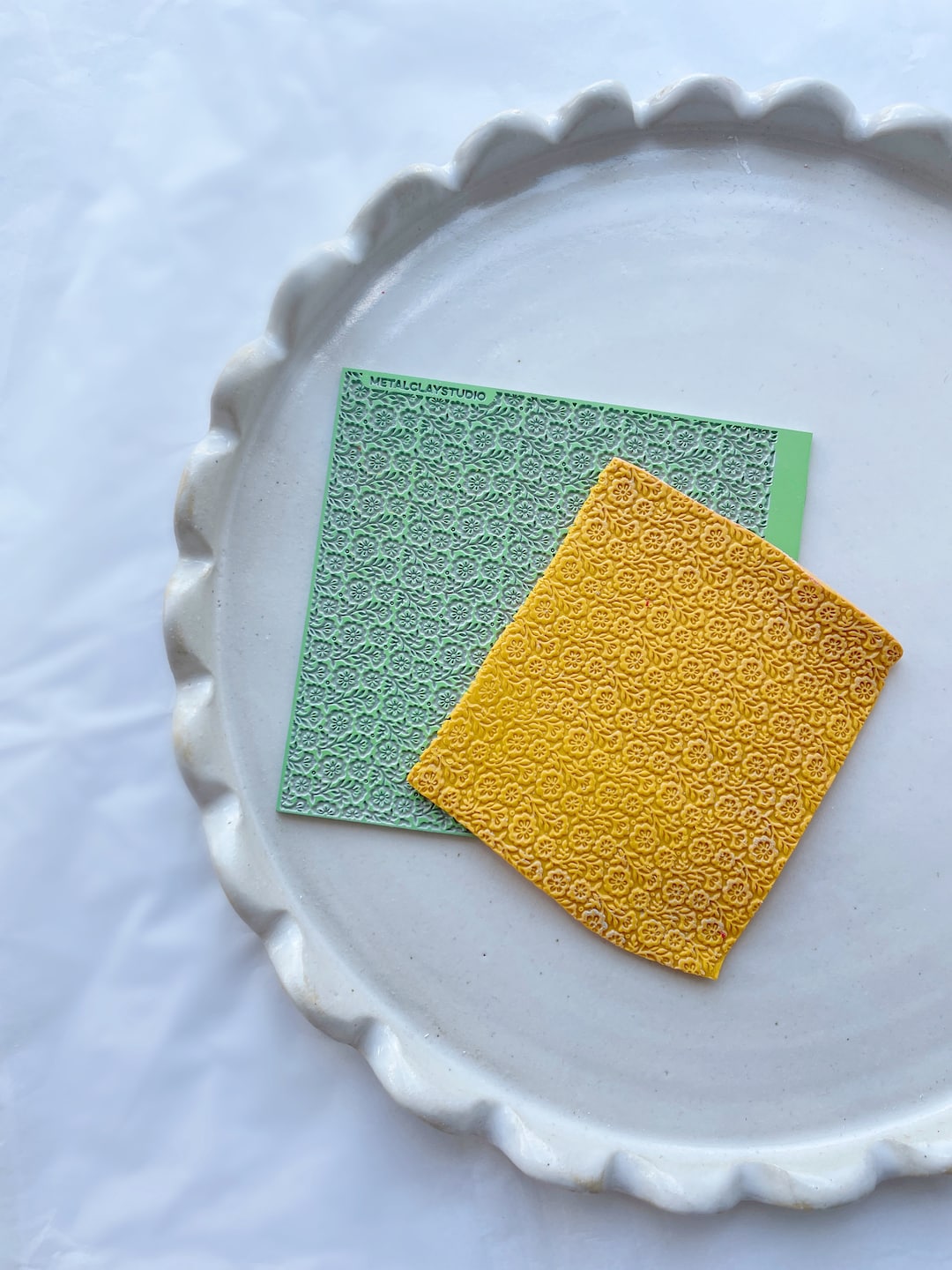 Polymer Clay Texture Mat Flowers Texture Sheet Metal Clay Texture Mat