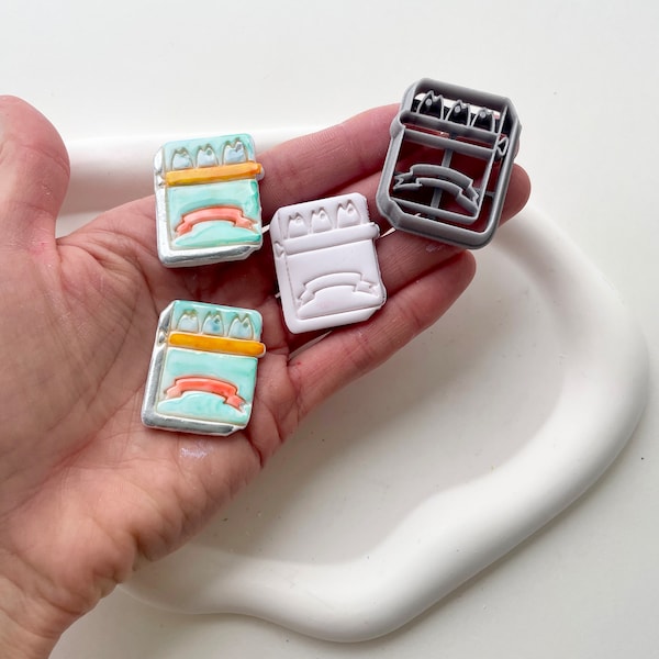 Fish clay cutter | canned sardines shape cutter for polymer clay | food clay cutter | vintage clay stamp | clay earrings tools | clay mould