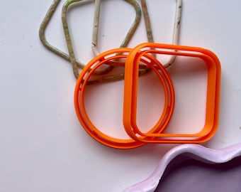 Polymer clay shape cutter | Bangle clay cutters | 3d printed mold for clay, ceramics, and metal clay bracelets | multiple sizes