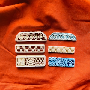 Hairclip clay shape cutter | polymer clay barrette | Moroccan tiles embossing cutter | diy clay ceramic supplies tools | MEDITERRANEAN 7,8,9