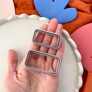 Clay cutter | rectangular shape cutter for polymer clay | name tag clay cutter | hairlip cutter | embossing clay stamp | frame clay cutter