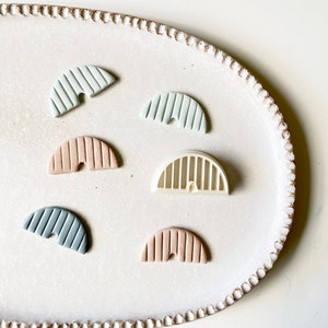 Polymer clay shape cutter | striped arch rainbow earring cutter | 3D printed jewelry mold |clay embossing supplies tools | STRIPEY ARCH